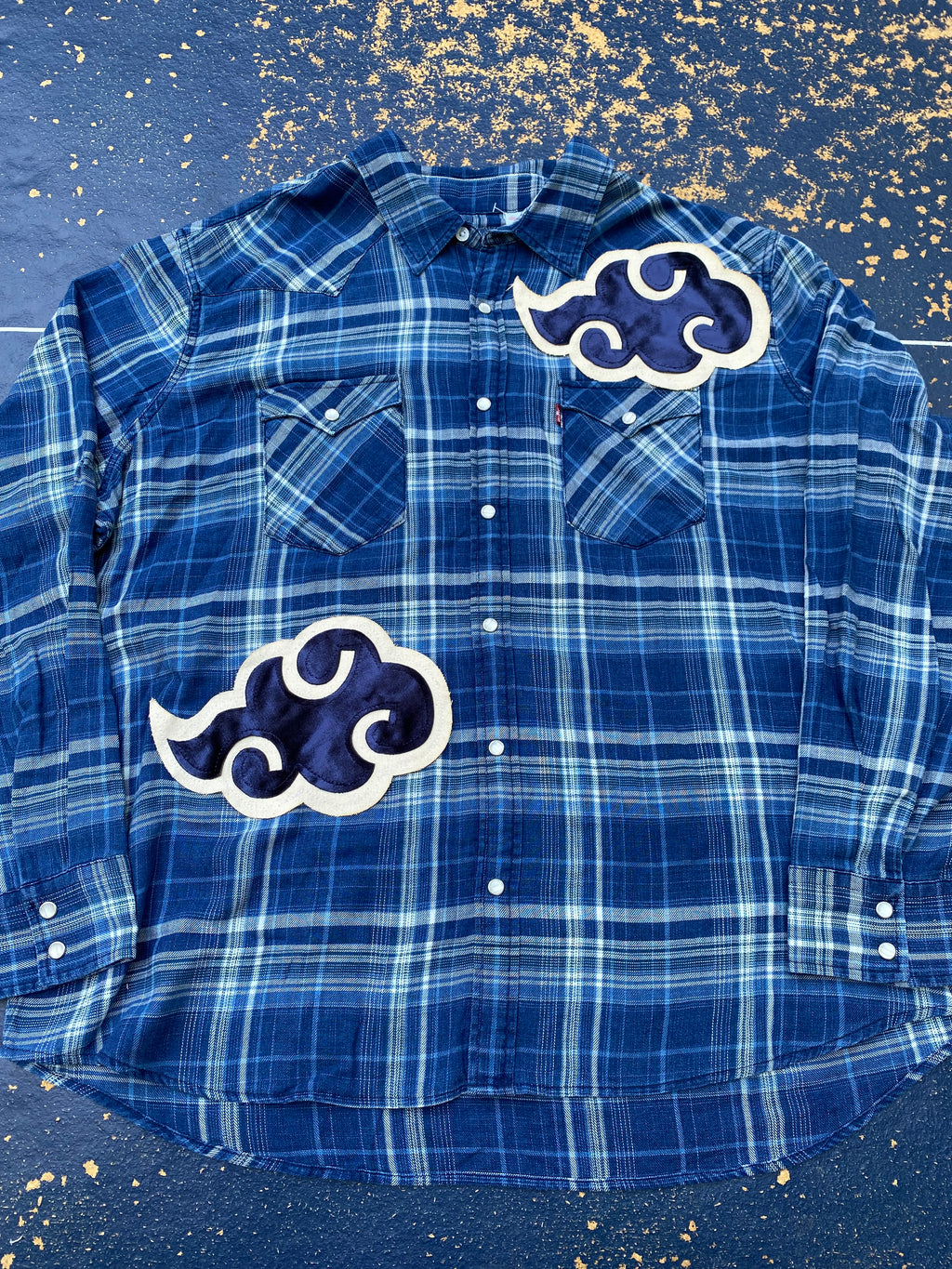 Blue Velvet Clouded western shirt